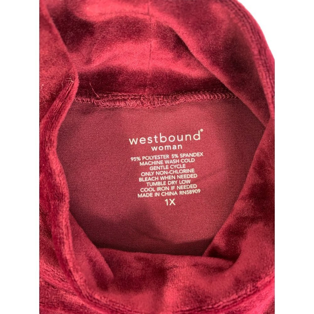 Westbound Women's Wine Cold Shoulder Top - Picture 4 of 7